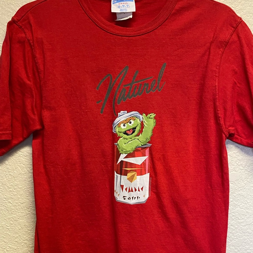 Vintage Sesame Street Naturel Oscar the Grouch Red Short Sleeve T-shirt Men’s S